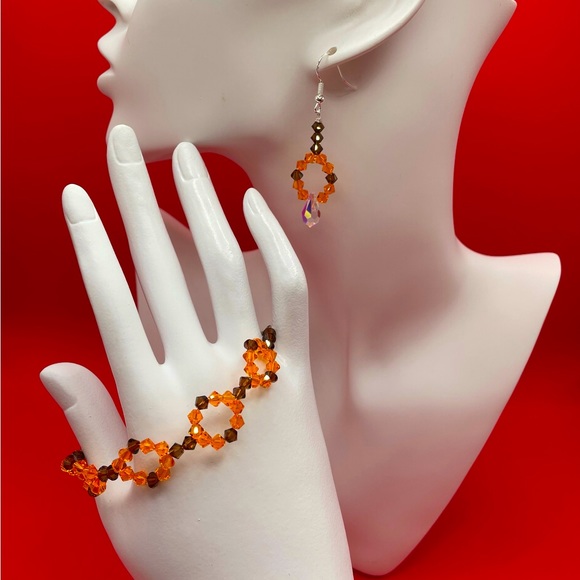Jewelry - Handmade Fall Foliage Crystal Bracelet